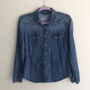 Gap 100% Cotton Denim Button Down Size Small